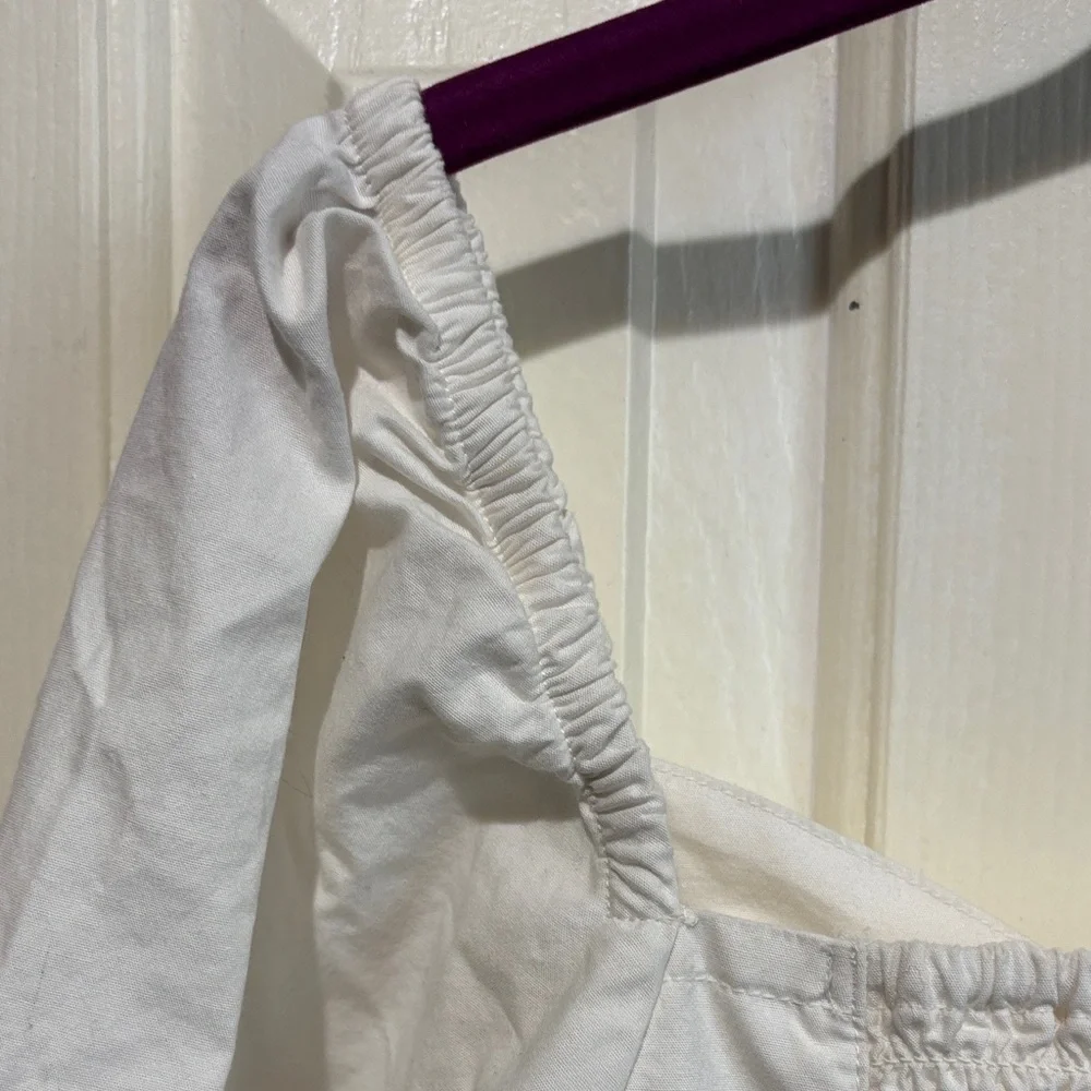 Levi's White Ruched Crop Top - Picture 4 of 8